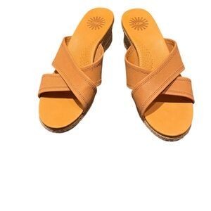 UGG Women's Tan Slide Sandals